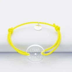Hot HappyBulle Bracelet d'identification enfant médaille gravée acrylique 2 trous 17 mm Transparent