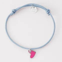 Discount HappyBulle Bracelet enfant coeur email argent 10 mm Argent rhodié 925