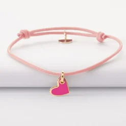 Online HappyBulle Bracelet enfant coeur email plaqué or 10 mm Plaqué or 18k