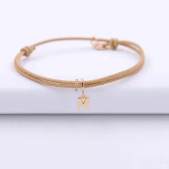 Best HappyBulle Bracelet enfant cordon double personnalisé collection Chapitre plaqué or - à composer Plaqué or 18k