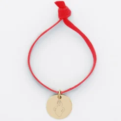 Clearance HappyBulle Bracelet enfant cordon élastique personnalisé médaille plaqué or 15 mm - x Barbapapa Plaqué or 18k