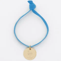 Clearance HappyBulle Bracelet enfant cordon élastique personnalisé médaille plaqué or 15 mm - x Barbapapa Plaqué or 18k