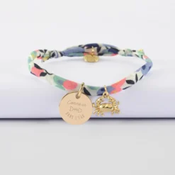 Discount HappyBulle Bracelet enfant Liberty personnalisé médaille gravée plaqué or 15 mm et breloque(s) summer - à composer Plaqué or 18k