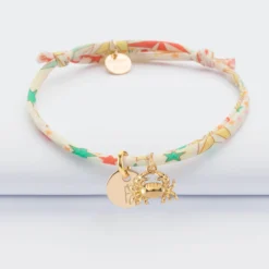Best HappyBulle Bracelet enfant Liberty personnalisé médaille gravée plaqué or 10 mm et breloque(s) summer - à composer Plaqué or 18k