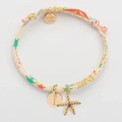 Best HappyBulle Bracelet enfant Liberty personnalisé médaille gravée plaqué or 10 mm et breloque(s) summer - à composer Plaqué or 18k