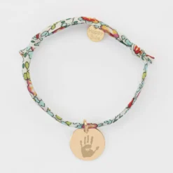 New HappyBulle Bracelet enfant Liberty personnalisé médaille gravée plaqué or 15 mm Plaqué or 18k