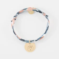 Discount HappyBulle Bracelet enfant Liberty personnalisé médaille martelée gravée plaqué or 15 mm Plaqué or 18k