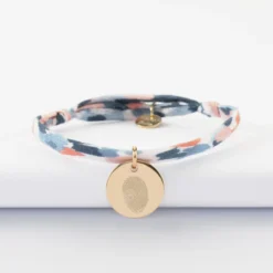 Discount HappyBulle Bracelet enfant Liberty personnalisé médaille martelée gravée plaqué or 15 mm Plaqué or 18k