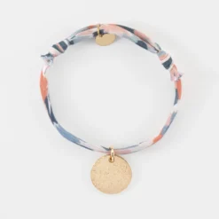 Discount HappyBulle Bracelet enfant Liberty personnalisé médaille martelée gravée plaqué or 15 mm Plaqué or 18k