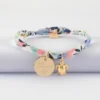 Discount HappyBulle Bracelet enfant Liberty personnalisé médaille gravée plaqué or 15 mm et breloque tortue 10 mm
