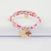 New HappyBulle Bracelet enfant Liberty personnalisé médaille gravée plaqué or nuage 20x14 mm et breloque fleur pétales zircons 10 mm