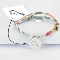 HappyBulle Bracelet enfant Liberty personnalisé médaille gravée argent 15 mm Argent rhodié 925