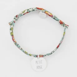 HappyBulle Bracelet enfant Liberty personnalisé médaille gravée argent 15 mm Argent rhodié 925