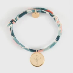 Online HappyBulle Bracelet enfant Liberty personnalisé médaille gravée plaqué or ange texturée 14 mm Plaqué or 18k