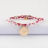 Discount HappyBulle Bracelet enfant Liberty personnalisé médaille contour fleur gravée plaqué or 15 mm