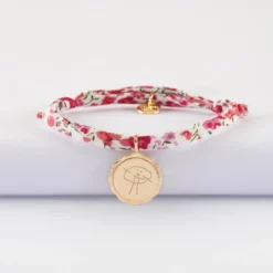 Discount HappyBulle Bracelet enfant Liberty personnalisé médaille contour fleur gravée plaqué or 15 mm