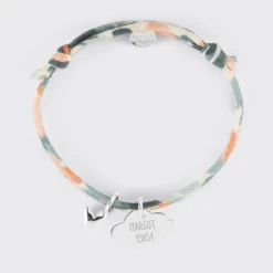 Hot HappyBulle Bracelet enfant Liberty personnalisé médaille gravée argent nuage 20x14 mm et breloque petit coeur bombé 7 mm - x Atelier Wagram Argent rhodié 925