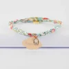 Best HappyBulle Bracelet enfant Liberty personnalisé médaille gravée plaqué or nuage 20x14 mm et breloque rectangle zircon plaqué or 9 mm