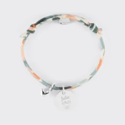 Outlet HappyBulle Bracelet enfant Liberty personnalisé médaille gravée argent 15 mm et breloque petit coeur bombé 7 mm - x Atelier Wagram Argent rhodié 925