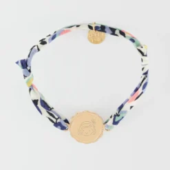 Hot HappyBulle Bracelet enfant Liberty personnalisé médaille contour fleur gravée plaqué or 2 trous 15 mm