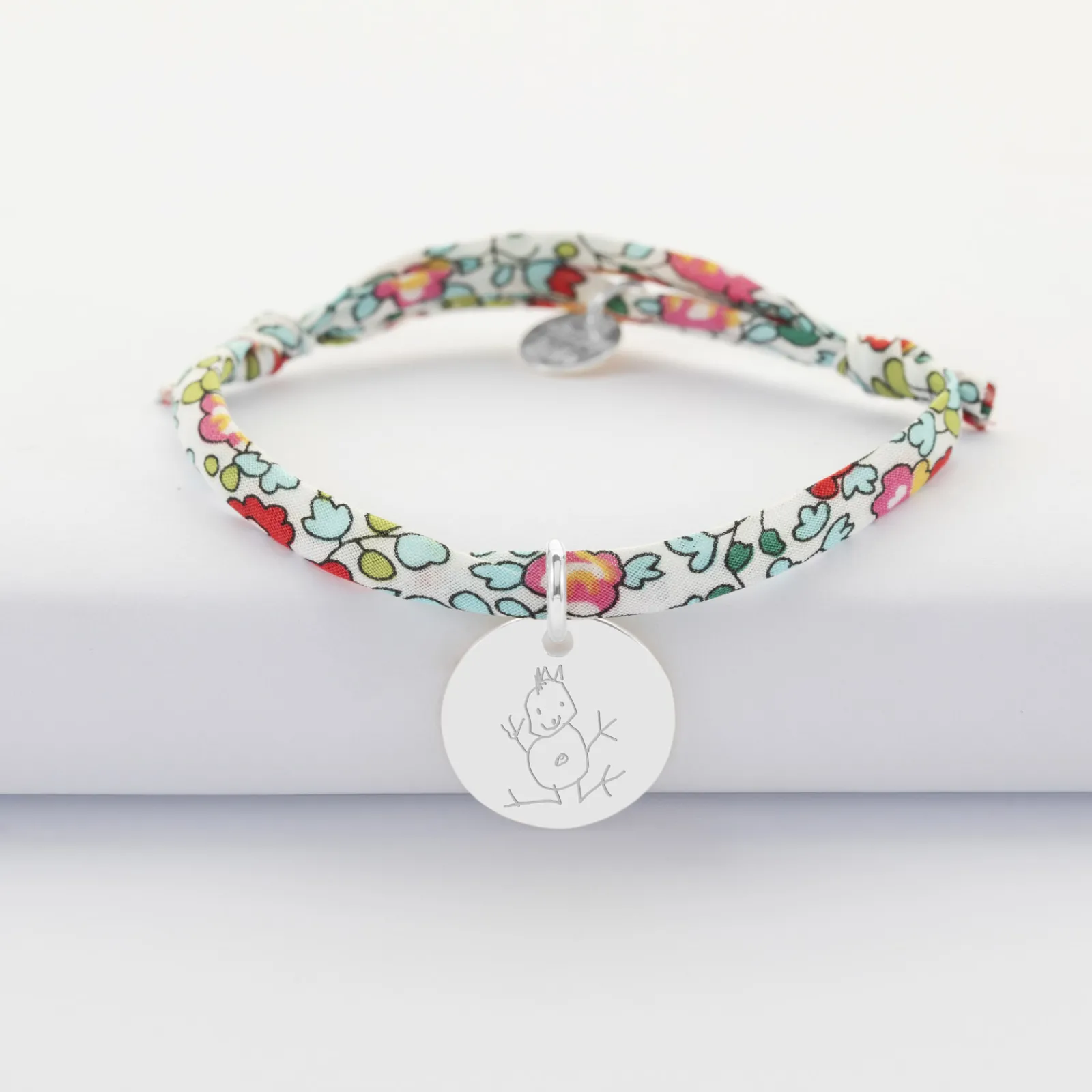 Online HappyBulle Bracelet enfant Liberty personnalisé médaille gravée argent 15 mm - Edition spéciale KIDS Argent rhodié 925