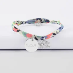 New HappyBulle Bracelet enfant Liberty personnalisé médaille gravée argent 15 mm et breloque(s) summer - à composer Argent rhodié 925