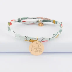 Sale HappyBulle Bracelet enfant Liberty personnalisé médaille gravée plaqué or 15 mm - Nos petits imparfaits
