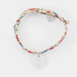 New HappyBulle Bracelet enfant Liberty personnalisé médaille gravée argent 15 mm - x Barbapapa Argent rhodié 925