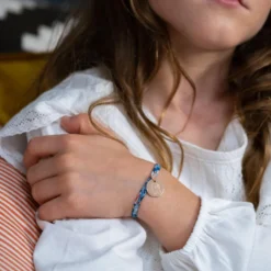 Clearance HappyBulle Bracelet enfant Liberty personnalisé médaille gravée plaqué or 15 mm - x Barbapapa Plaqué or 18k