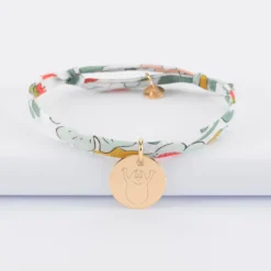 Clearance HappyBulle Bracelet enfant Liberty personnalisé médaille gravée plaqué or 15 mm - x Barbapapa Plaqué or 18k
