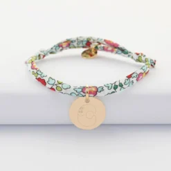 Clearance HappyBulle Bracelet enfant Liberty personnalisé médaille gravée plaqué or 15 mm - x Barbapapa Plaqué or 18k