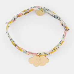 Hot HappyBulle Bracelet enfant Liberty personnalisé médaille gravée plaqué or nuage 20x14 mm - x Barbapapa Plaqué or 18k
