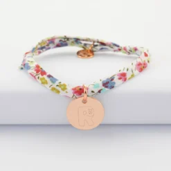 Best HappyBulle Bracelet enfant Liberty personnalisé médaille gravée plaqué or rose 15 mm - x Barbapapa Plaqué or rose 18k