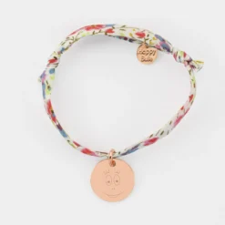 Best HappyBulle Bracelet enfant Liberty personnalisé médaille gravée plaqué or rose 15 mm - x Barbapapa Plaqué or rose 18k