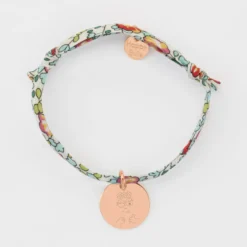 Best HappyBulle Bracelet enfant Liberty personnalisé médaille gravée plaqué or rose 15 mm - x Barbapapa Plaqué or rose 18k