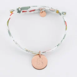 Best HappyBulle Bracelet enfant Liberty personnalisé médaille gravée plaqué or rose 15 mm - x Barbapapa Plaqué or rose 18k