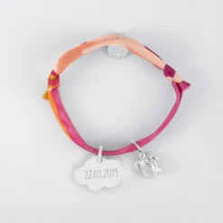 Online HappyBulle Bracelet enfant Liberty personnalisé médaille gravée argent nuage 20x14 mm et breloque(s) summer - à composer Argent rhodié 925