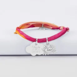Online HappyBulle Bracelet enfant Liberty personnalisé médaille gravée argent nuage 20x14 mm et breloque(s) summer - à composer Argent rhodié 925
