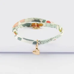Outlet HappyBulle Bracelet enfant Liberty petit coeur bombé plaqué or 7 mm - x Atelier Wagram Plaqué or 18k