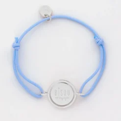 Outlet HappyBulle Bracelet enfant personnalisé cordon médaille réversible Eternelle gravée argent 2 trous 16 mm Argent rhodié 925
