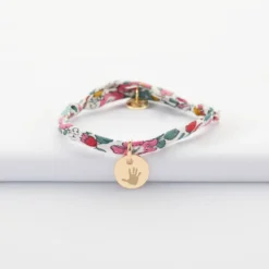 Discount HappyBulle Bracelet enfant personnalisé Liberty médaille gravée plaqué or 10 mm Plaqué or 18k