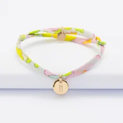 Discount HappyBulle Bracelet enfant personnalisé Liberty médaille gravée plaqué or 10 mm Plaqué or 18k