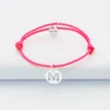 HappyBulle Bracelet enfant personnalisé médaille lettre initiale argent 11mm