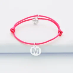HappyBulle Bracelet enfant personnalisé médaille lettre initiale argent 11mm