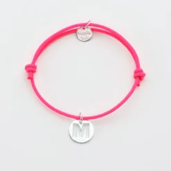 HappyBulle Bracelet enfant personnalisé médaille lettre initiale argent 11mm