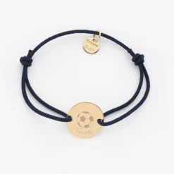 New HappyBulle Bracelet enfant personnalisé médaille gravée plaqué or 2 trous 15 mm - Edition spéciale KIDS Plaqué or 18k
