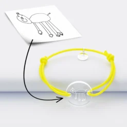 Sale HappyBulle Bracelet enfant personnalisé médaille gravée acrylique ronde 2 trous 17 mm
