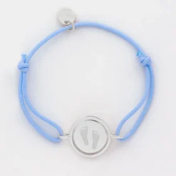 Clearance HappyBulle Bracelet enfant personnalisé cordon médaille réversible Eternelle gravée argent 2 trous 16 mm - x Capucine Argent rhodié 925