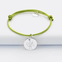 Clearance HappyBulle Bracelet enfant personnalisé médaille gravée argent 15 mm Argent rhodié 925