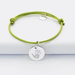 Clearance HappyBulle Bracelet enfant personnalisé médaille gravée argent 15 mm Argent rhodié 925